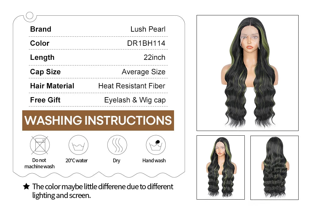 Chocolate Brown 13x4 Synthetic Glueless Lace Front Wigs For Women Loose Wave Body Wave Lace Frontal Wig Pre Cut 180% Density