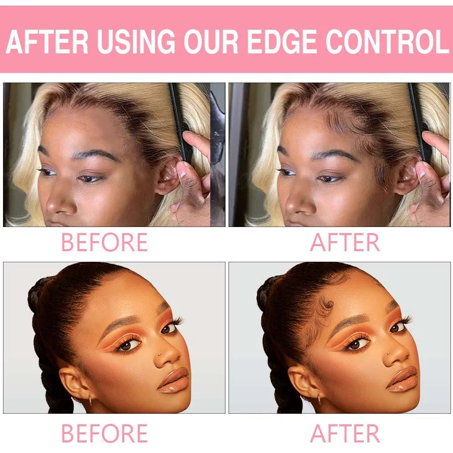 113g Edge Control Gel With 3pcs Comb Brush For Women Tame Frizz Flying Finishing Broken Hair Wig Lace Styling Wax Cream Pomade