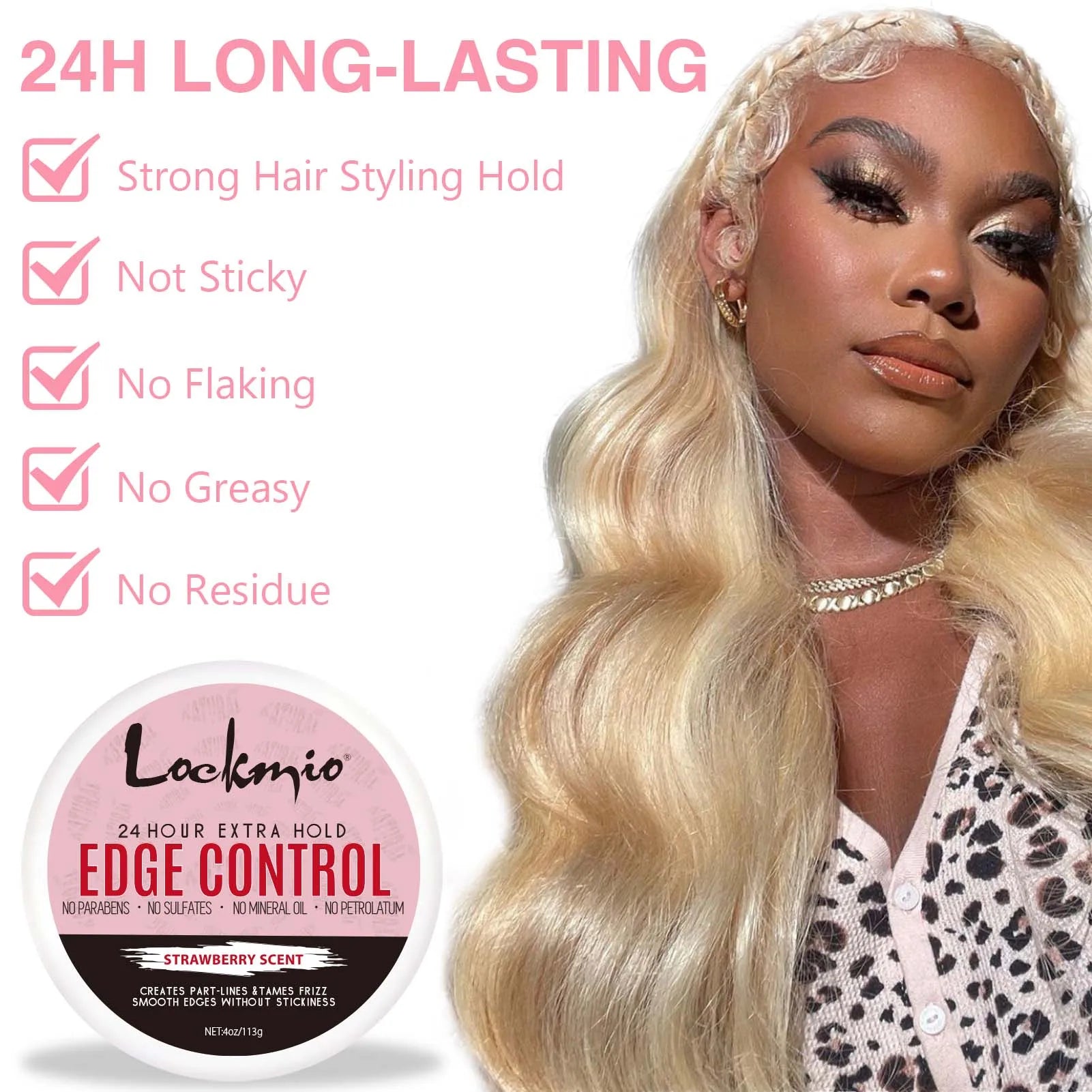 113g Edge Control Gel With 3pcs Comb Brush For Women Tame Frizz Flying Finishing Broken Hair Wig Lace Styling Wax Cream Pomade