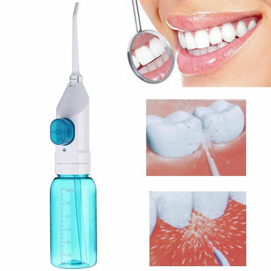 Oral Irrigator Manual Pressing Water Flosser Portable Dental Water Jet 90ML Water Tank Waterproof Teeth Cleaner