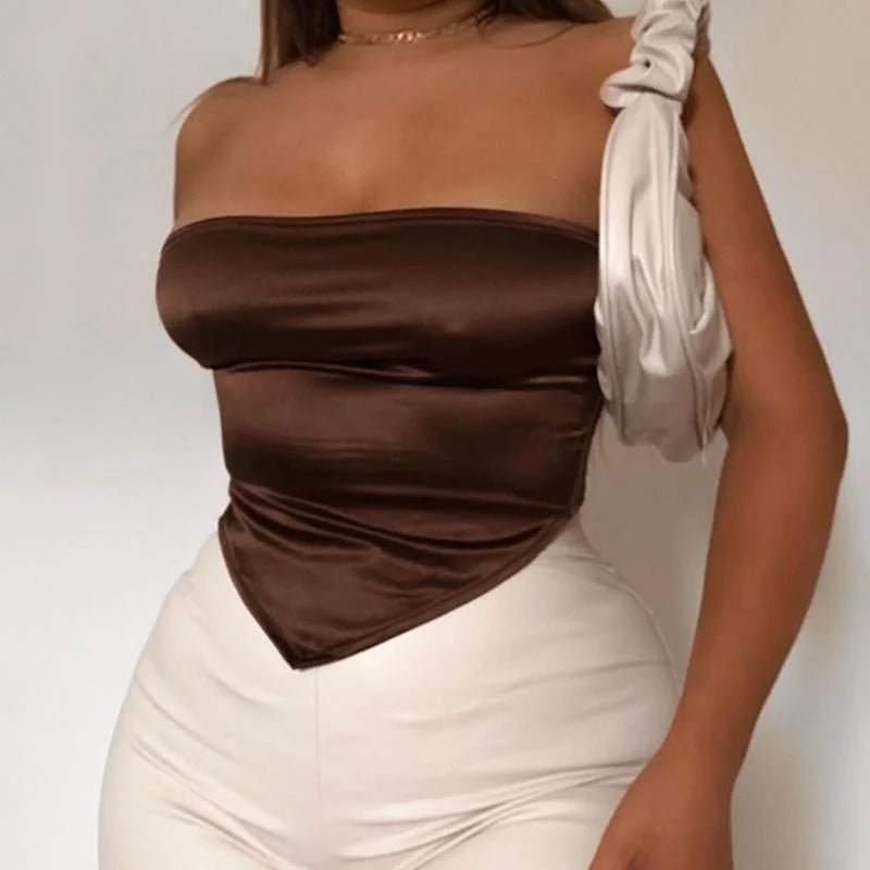 Brown 2021 Vintage Clothes Y2k Corset Crop Top Women Gothic Sexy Cyber Baby Tee Aesthetic Grunge 90s Ropa Fairycore Summer New