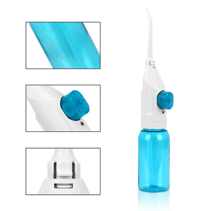 Oral Irrigator Manual Pressing Water Flosser Portable Dental Water Jet 90ML Water Tank Waterproof Teeth Cleaner