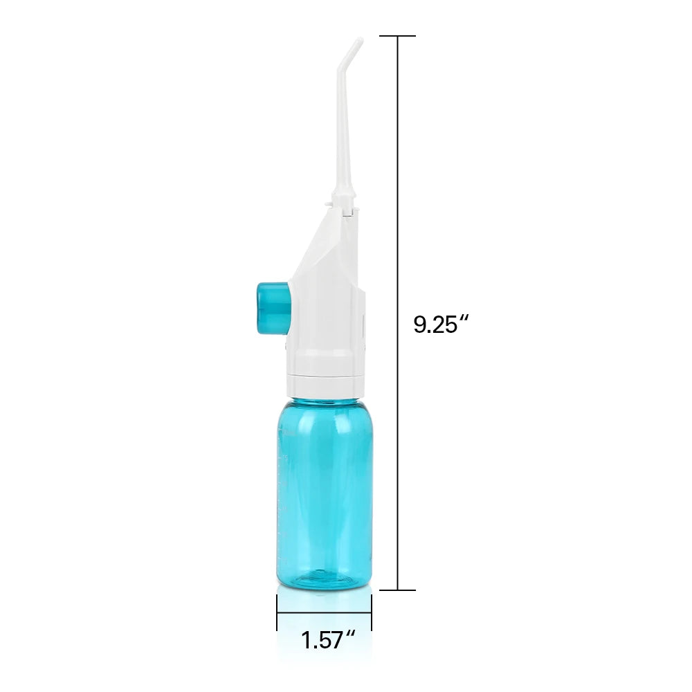 Oral Irrigator Manual Pressing Water Flosser Portable Dental Water Jet 90ML Water Tank Waterproof Teeth Cleaner