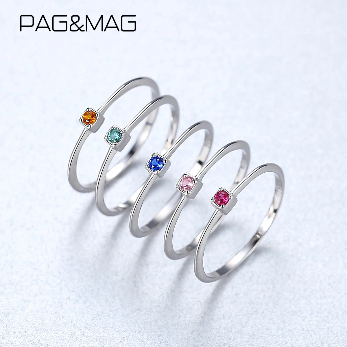 PAG&MAG Real 925 Sterling Silver Ring Gree Red Topaz Rings For Women Gemstone Engagement Rings Silver 925 Jewelry Anillos Mujer