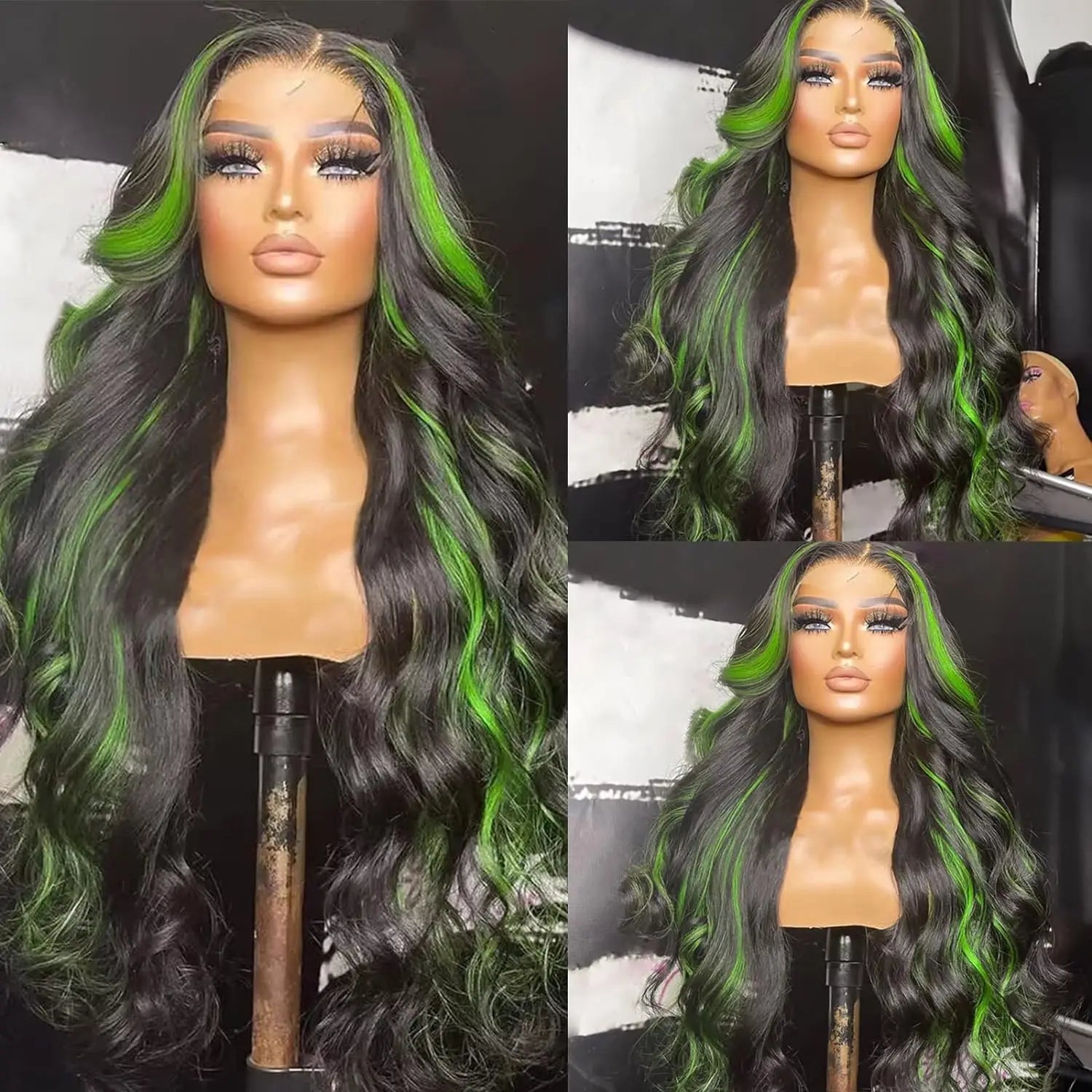 Chocolate Brown 13x4 Synthetic Glueless Lace Front Wigs For Women Loose Wave Body Wave Lace Frontal Wig Pre Cut 180% Density