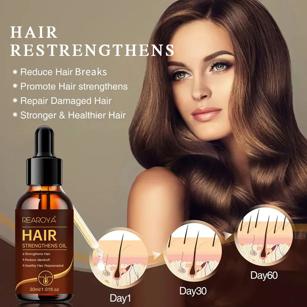 REAROYA Hair Care Essential Oil Improves Hair Quality Enhances Hair Toughness Restores Hair Luster Repairs Damaged Hair
