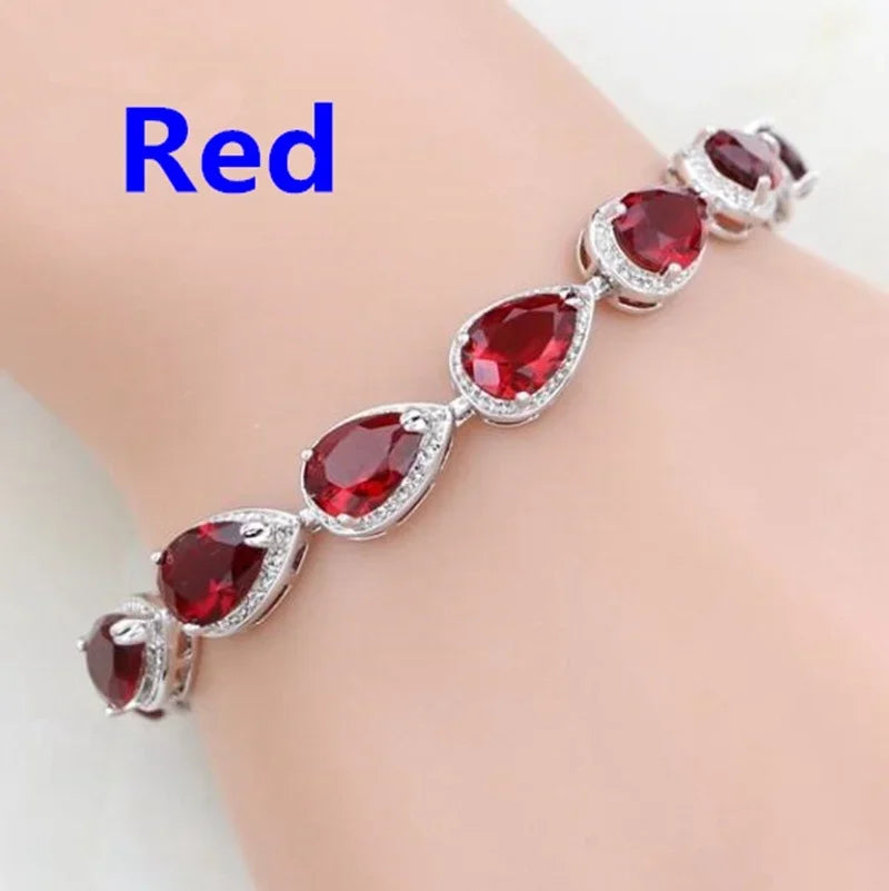 Brilliant Shining Three Dimensional Geometric Square Zirconia Tennis Bracelet Elegant Ladies Dinner Party Jewelry Girls Gift