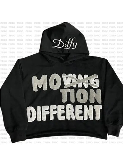 Y2K Hoodie Hip hop Streetwear Letter Print Foam Pullover Men Women Sweatshirt Harajuku Gothic Oversize Hooded Top