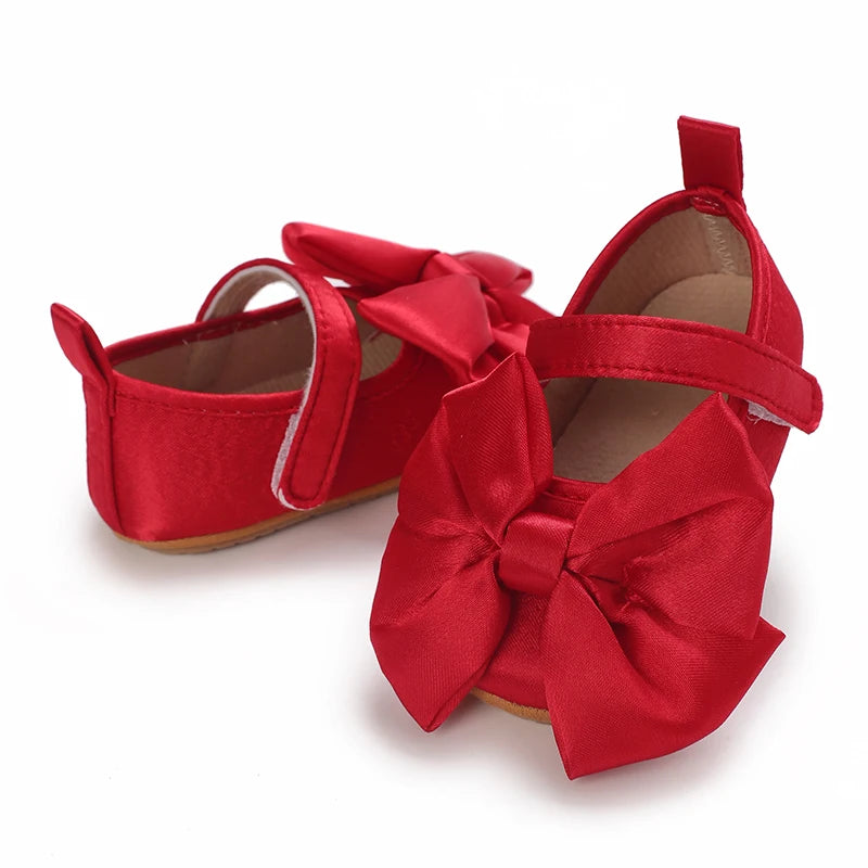 NEW Infant Toddler Bowknot Non-slip Rubber Soft-Sole Flat 0-18 Months Baby Casual Shoes  First Walker Newborn Bow Decor