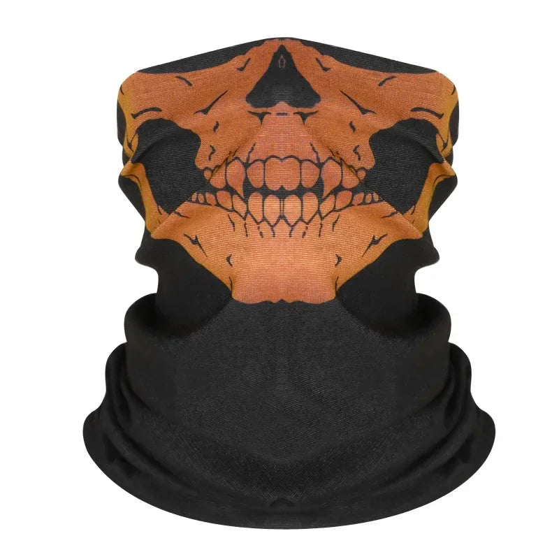 Cycling Face Mask Riding Scarf Breathable Skull Print Neck Gaiter Women Bandana Headwear Headband Snood Hiking Mask Balaclava