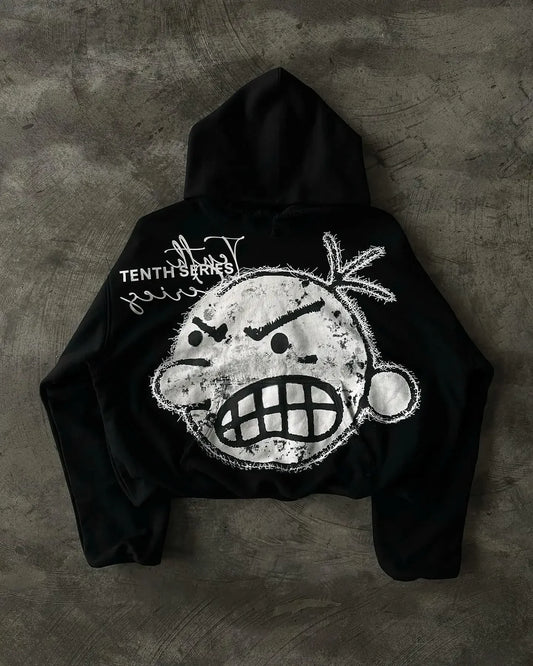Y2k Men Women New Sweatshirt Cartoon Pattern Printing Oversized Hoodie Hip hop Gothic Black Pullover Hoodie Streetwear