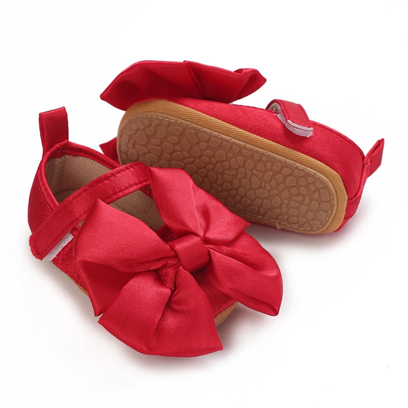 NEW Infant Toddler Bowknot Non-slip Rubber Soft-Sole Flat 0-18 Months Baby Casual Shoes  First Walker Newborn Bow Decor