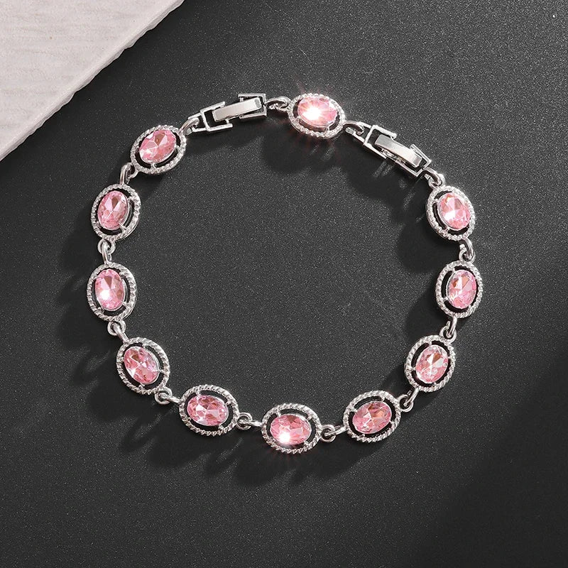 Brilliant Shining Three Dimensional Geometric Square Zirconia Tennis Bracelet Elegant Ladies Dinner Party Jewelry Girls Gift