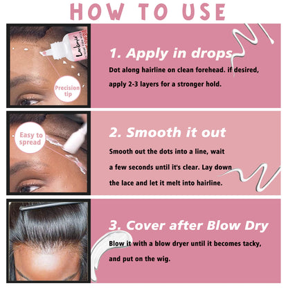 Strong Hold Lace Wig Glue 38ml Fast Dry Waterproof Toupee Adhesives Skin Color Wig Cap Eyebrow Knife Lace Wigs Bond for Beginner