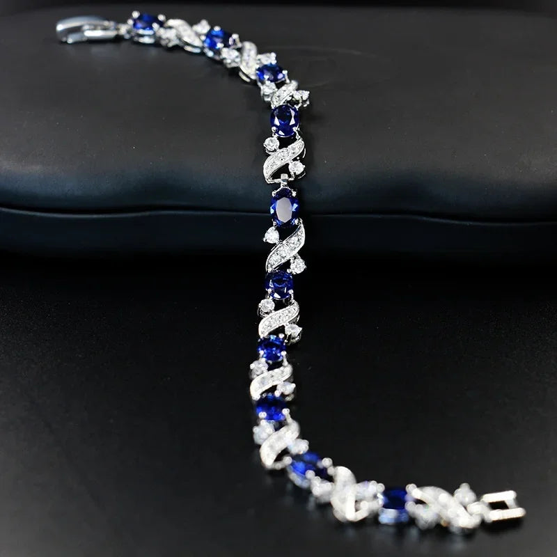 Brilliant Shining Three Dimensional Geometric Square Zirconia Tennis Bracelet Elegant Ladies Dinner Party Jewelry Girls Gift