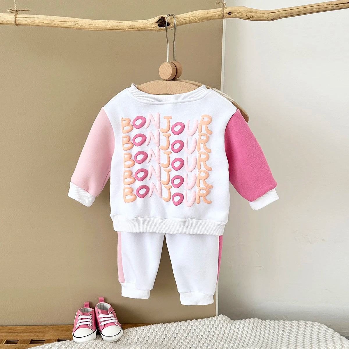 2025 Newborn Baby Girl Clothes Sets Infant Outfit Bonjour Tracksuit Trick Top Long Pants Winter Warm Sportswear Autumn New 2Pcs
