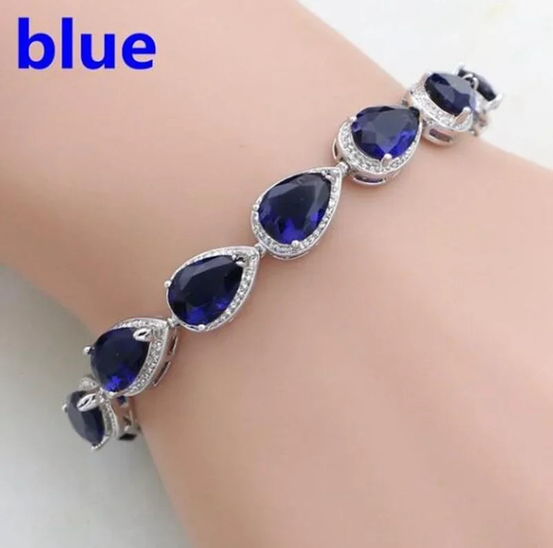 Brilliant Shining Three Dimensional Geometric Square Zirconia Tennis Bracelet Elegant Ladies Dinner Party Jewelry Girls Gift