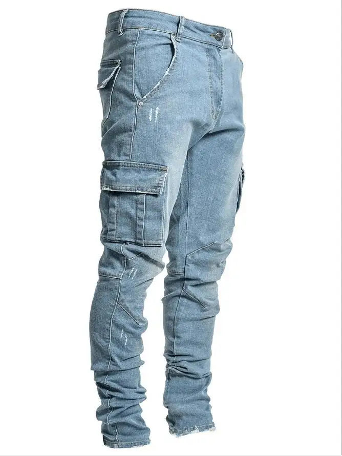 Celana Jeans Pria Jeans Pria  Jeans Kargo  Denim  Multi Warna Sol