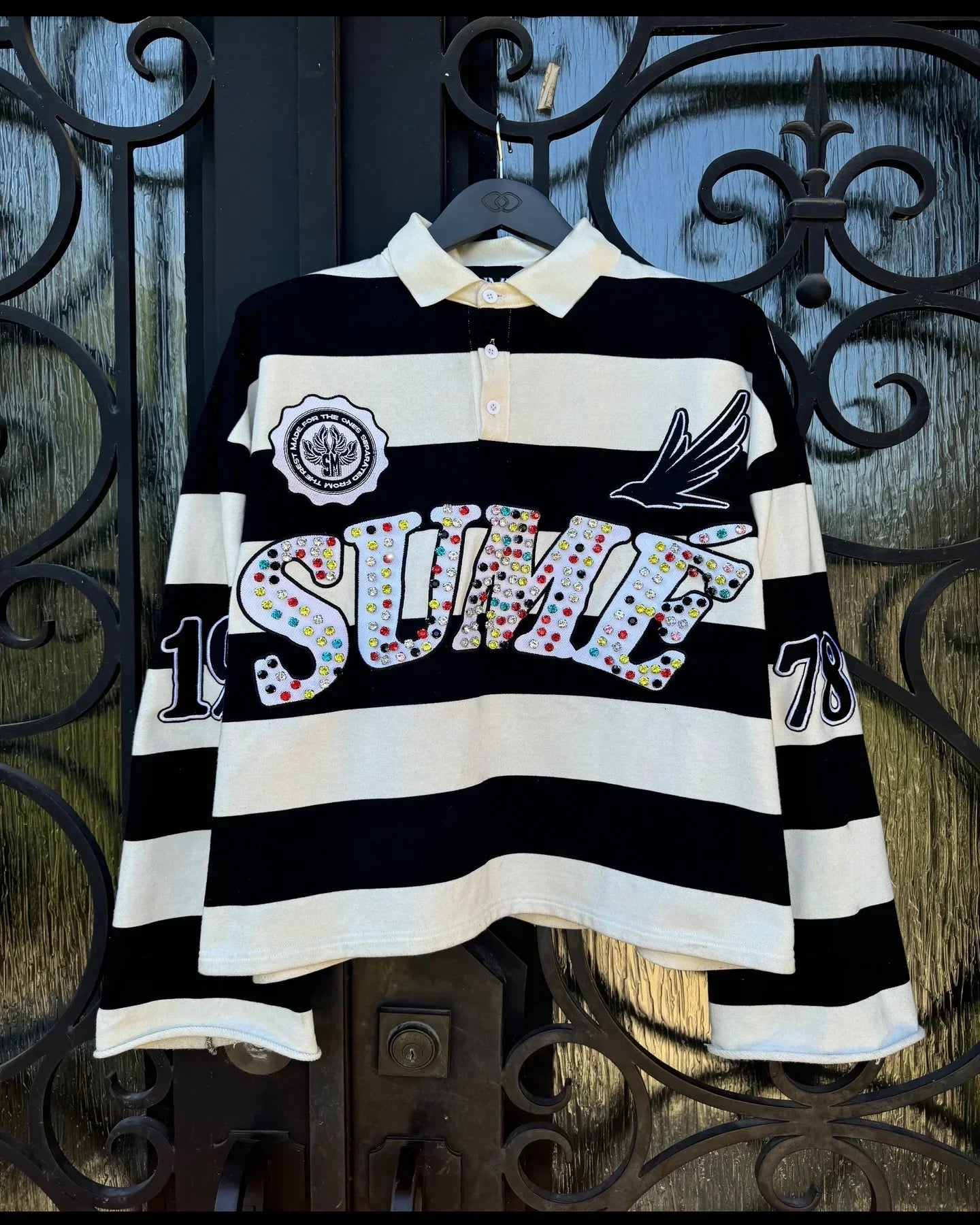 American Sweatshirt Y2K Clothes Mens Harajuku Hip Hop Letters Rhinestones Oversized Sweatshirt Cotton Pullover Long Sleeves Tops