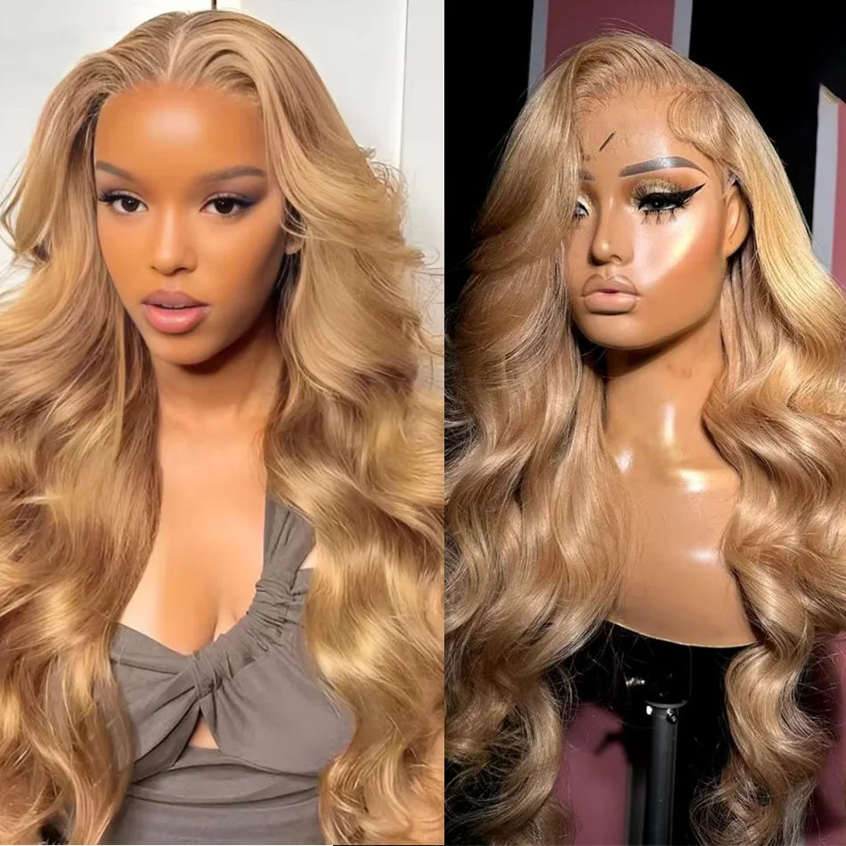 27 Honey Blonde Wig Human Hair 13x6 Hd Lace Frontal Wig 200 Density 13x4 Hd Transparent Preplucked Body Wave Human Hair Wigs