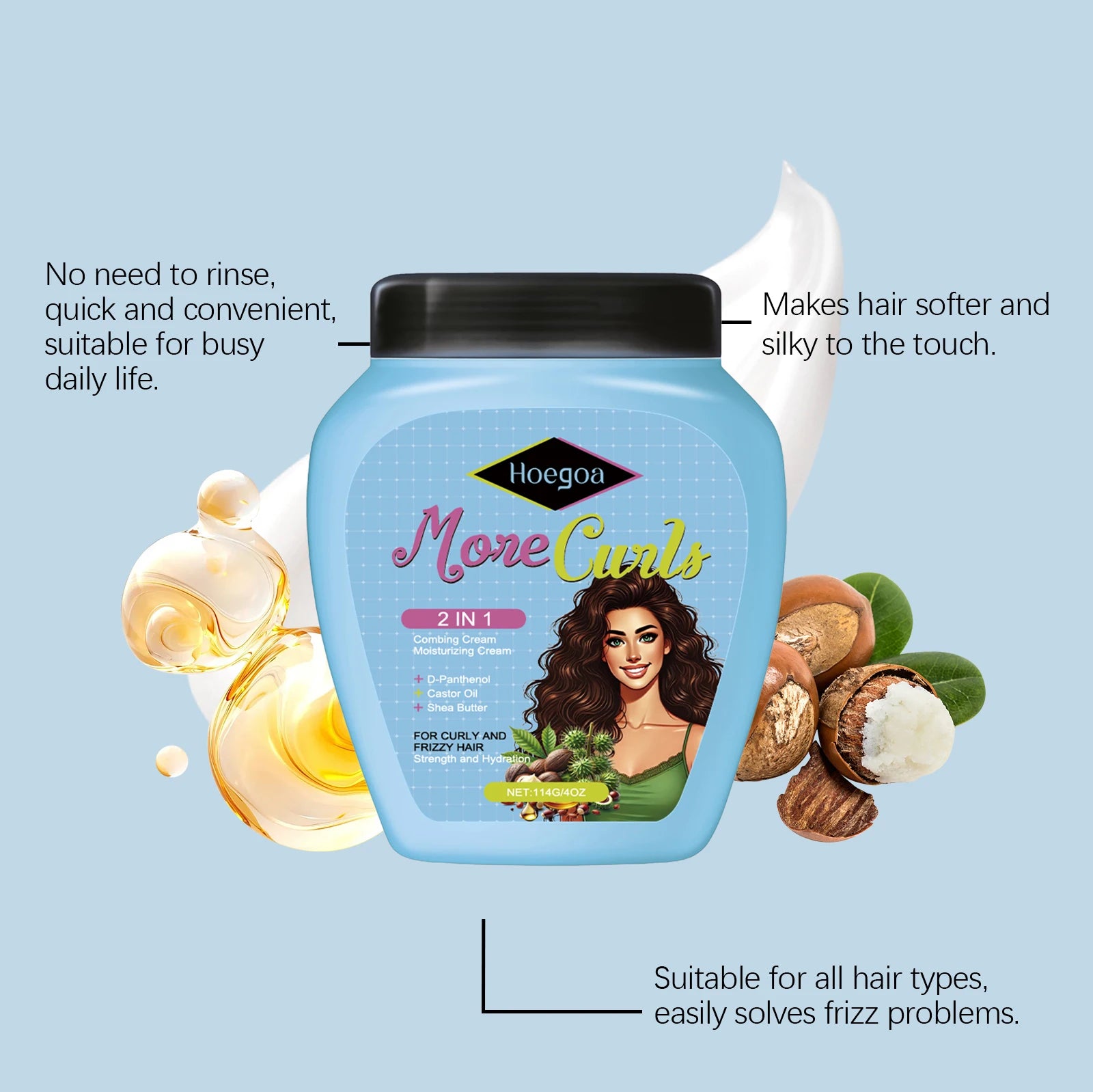 Leave-In Conditioner Keratin Repair Restore Damaged Frizz Dry Hair Nourishing Soft Hair Wash-Free Deep Conditioning Hair Mask