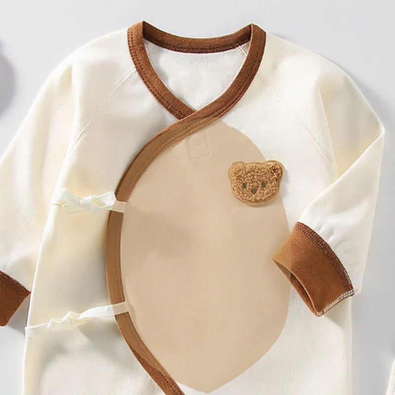 Newborn Baby Boy Girl Romper 100% Cotton Soft Bear Bodysuit with Hat for All Seasons