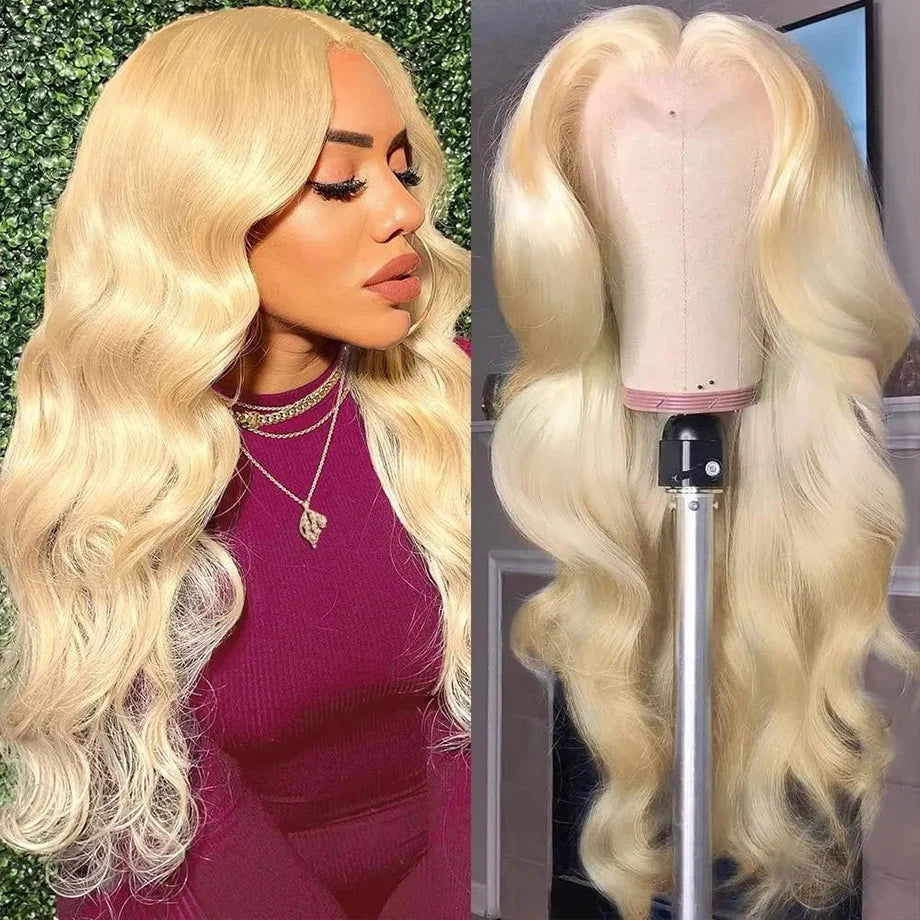 Blonde Body Wave Lace Front Wig 13x6 HD Transparent Lace 13x4 Human Hair Wig 613 Pre Plucked Full Frontal Wigs For Black Women