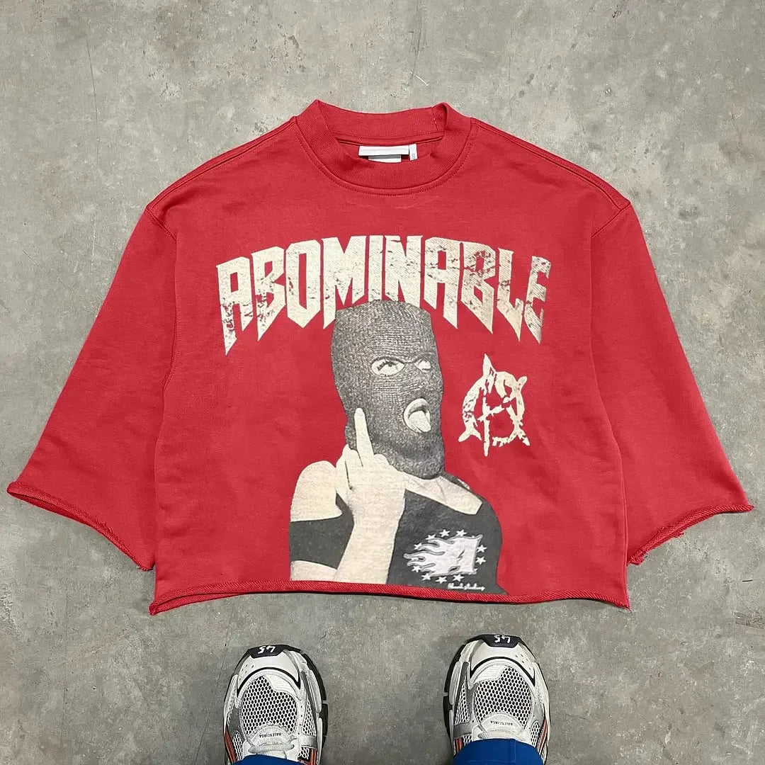 Y2K T Shirt Tops  Hip Hop Graphic Print Oversized TShirt Mens New Punk Rock Round Neck Cotton Short Sleeve Clothes