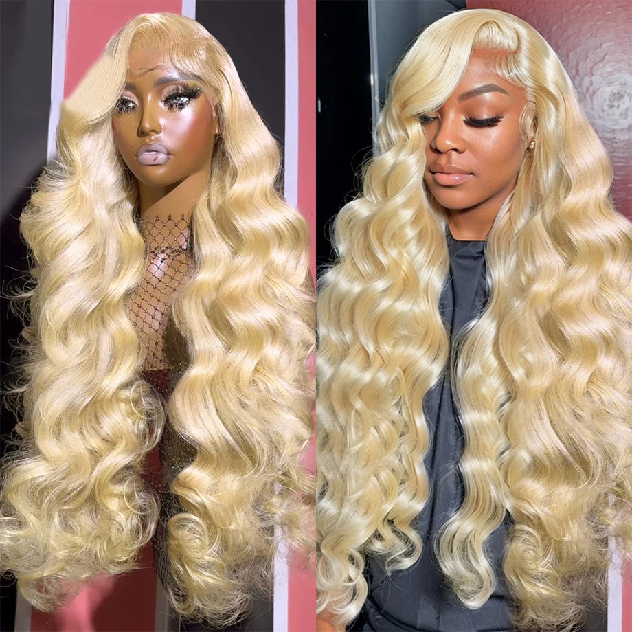 Blonde Body Wave Lace Front Wig 13x6 HD Transparent Lace 13x4 Human Hair Wig 613 Pre Plucked Full Frontal Wigs For Black Women