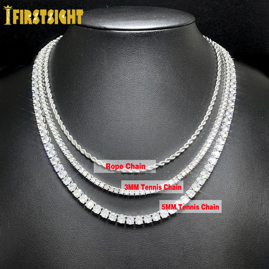 New Iced Out Bling Cross Pendant Necklace Silver Color Rectangle CZ Cubic Zirconia Blue Pink Charm Hip Hop Men Jewelry
