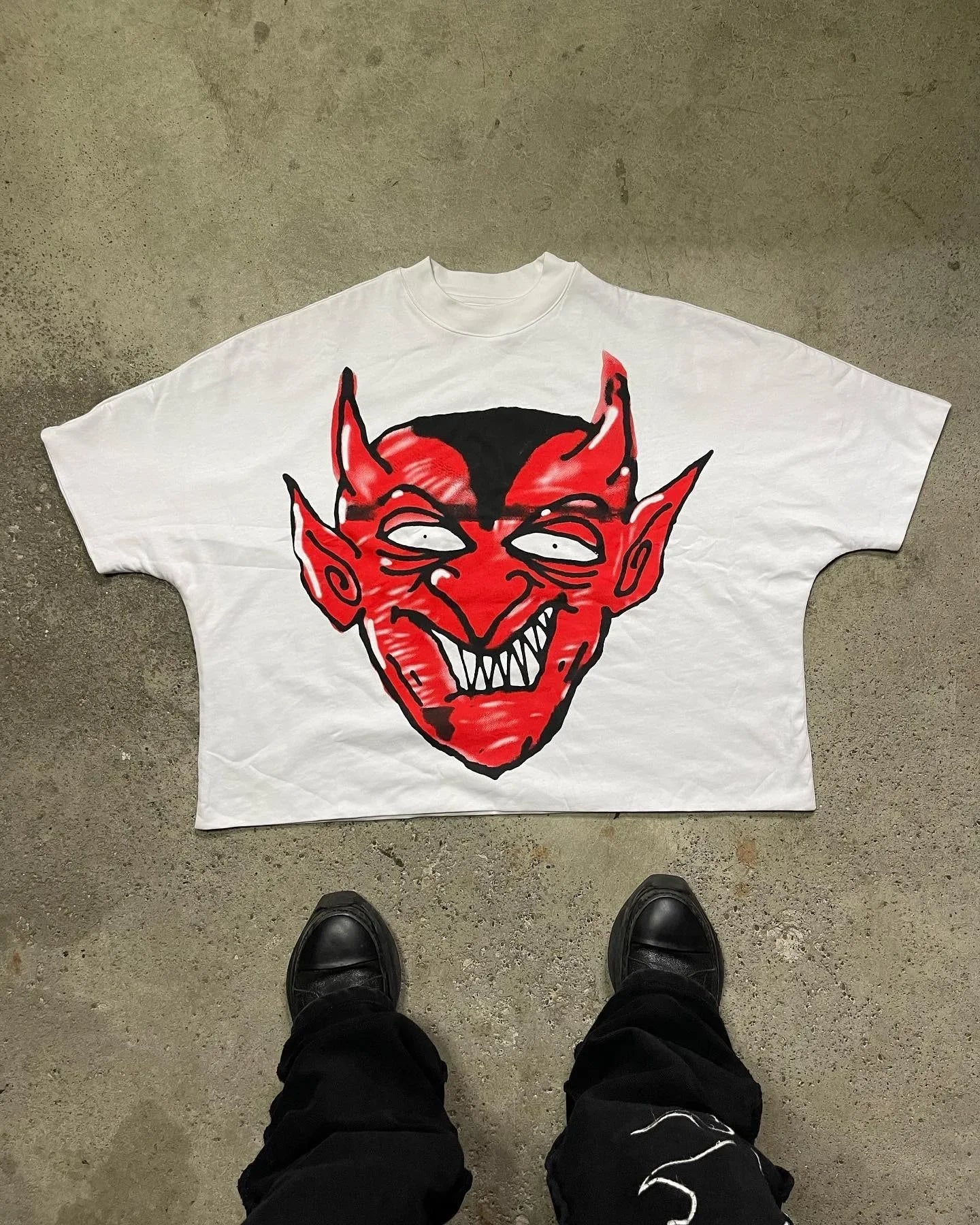 Trendy Brand Fashion Letters Cartoon Print Oversized Short-sleeved Men Y2k Harajuku Hip-hop Retro Loose Casual T-shirts Women