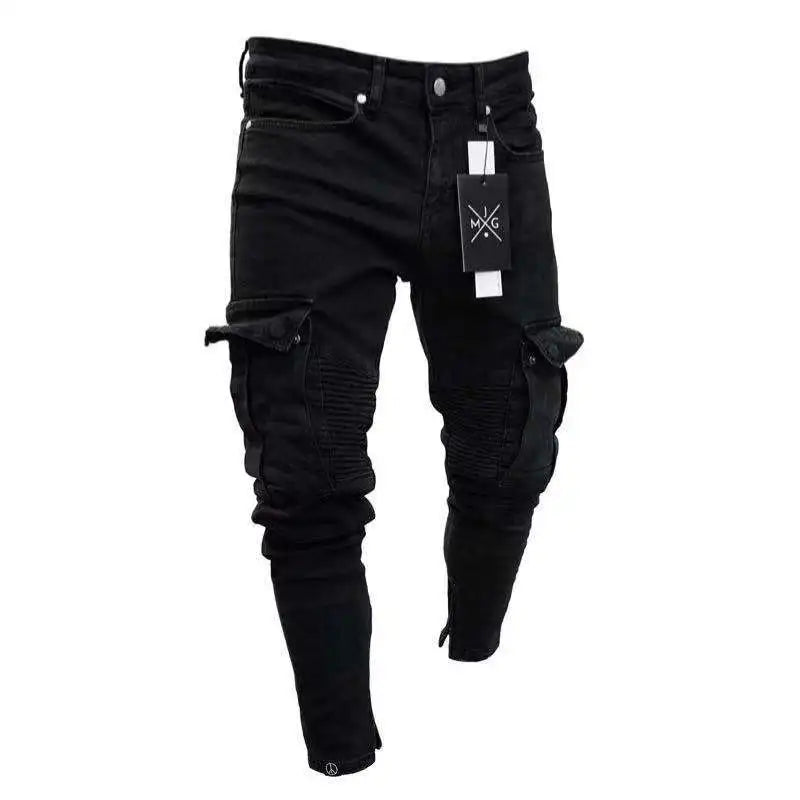 Celana Jeans Pria Jeans Pria  Jeans Kargo  Denim  Multi Warna Sol