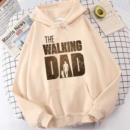 The Walking Dad Printing Men Hoodie Street Fleece Hoody Hipster Crewneck Autumn Sweatshirt Hip Hop Oversize Clothing Unisex