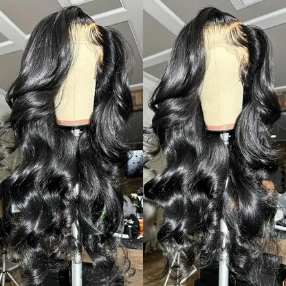 Cross-Border Best-Selling Long Fake Hair Middle Part Large Curling Hair Natural Front Lace Women's Wig Full Head Cover