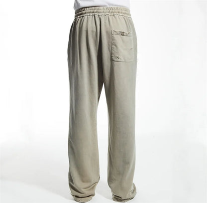 High Street Men Women Hip Hop Best Pants Vintage SAINT LOUIS Drawstring Destruction Splattered Ink Letters Print Sweatpants