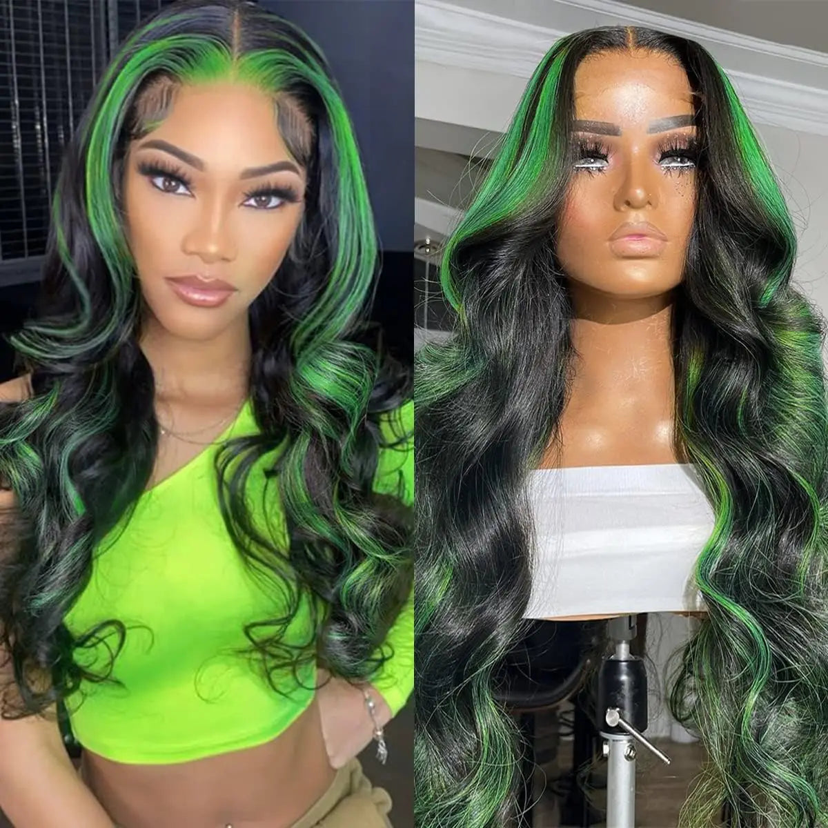 Chocolate Brown 13x4 Synthetic Glueless Lace Front Wigs For Women Loose Wave Body Wave Lace Frontal Wig Pre Cut 180% Density
