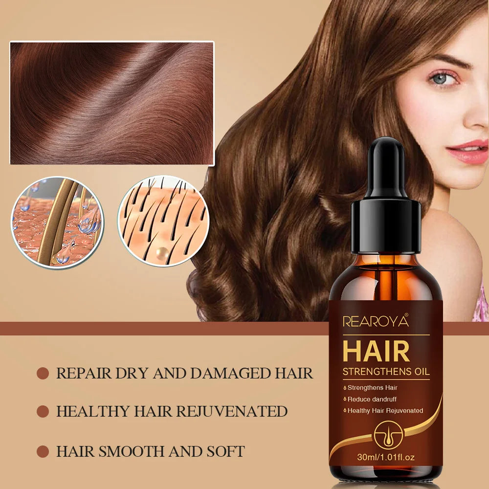 REAROYA Hair Care Essential Oil Improves Hair Quality Enhances Hair Toughness Restores Hair Luster Repairs Damaged Hair