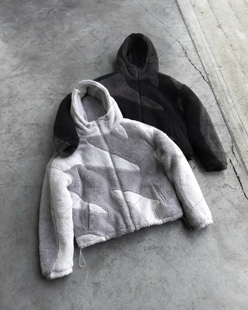 2024 New American Fashion Trend Brand Clothing Street Hip-hop  Tops Oversized Loose Splicing Casual Zipper Jacket Men