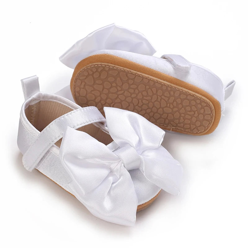 NEW Infant Toddler Bowknot Non-slip Rubber Soft-Sole Flat 0-18 Months Baby Casual Shoes  First Walker Newborn Bow Decor