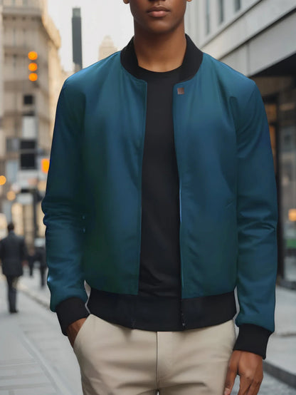 2025New Spring and Autumn New Baseball Collar Short Loose Solid Color Jacket Men's Business Casual Thin Coat Trend puffer jacket