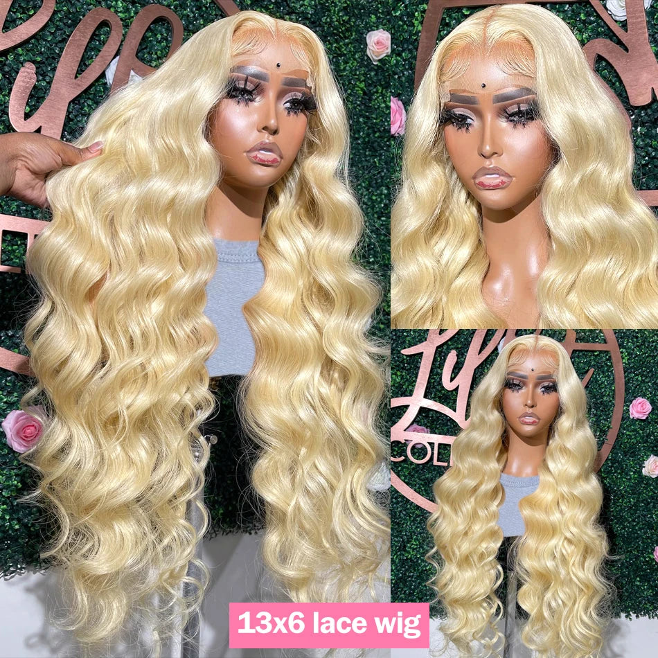 Blonde Body Wave Lace Front Wig 13x6 HD Transparent Lace 13x4 Human Hair Wig 613 Pre Plucked Full Frontal Wigs For Black Women