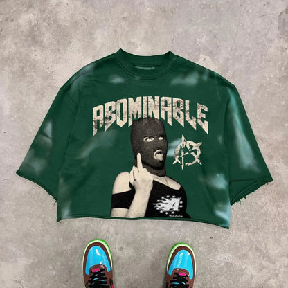 Y2K T Shirt Tops  Hip Hop Graphic Print Oversized TShirt Mens New Punk Rock Round Neck Cotton Short Sleeve Clothes
