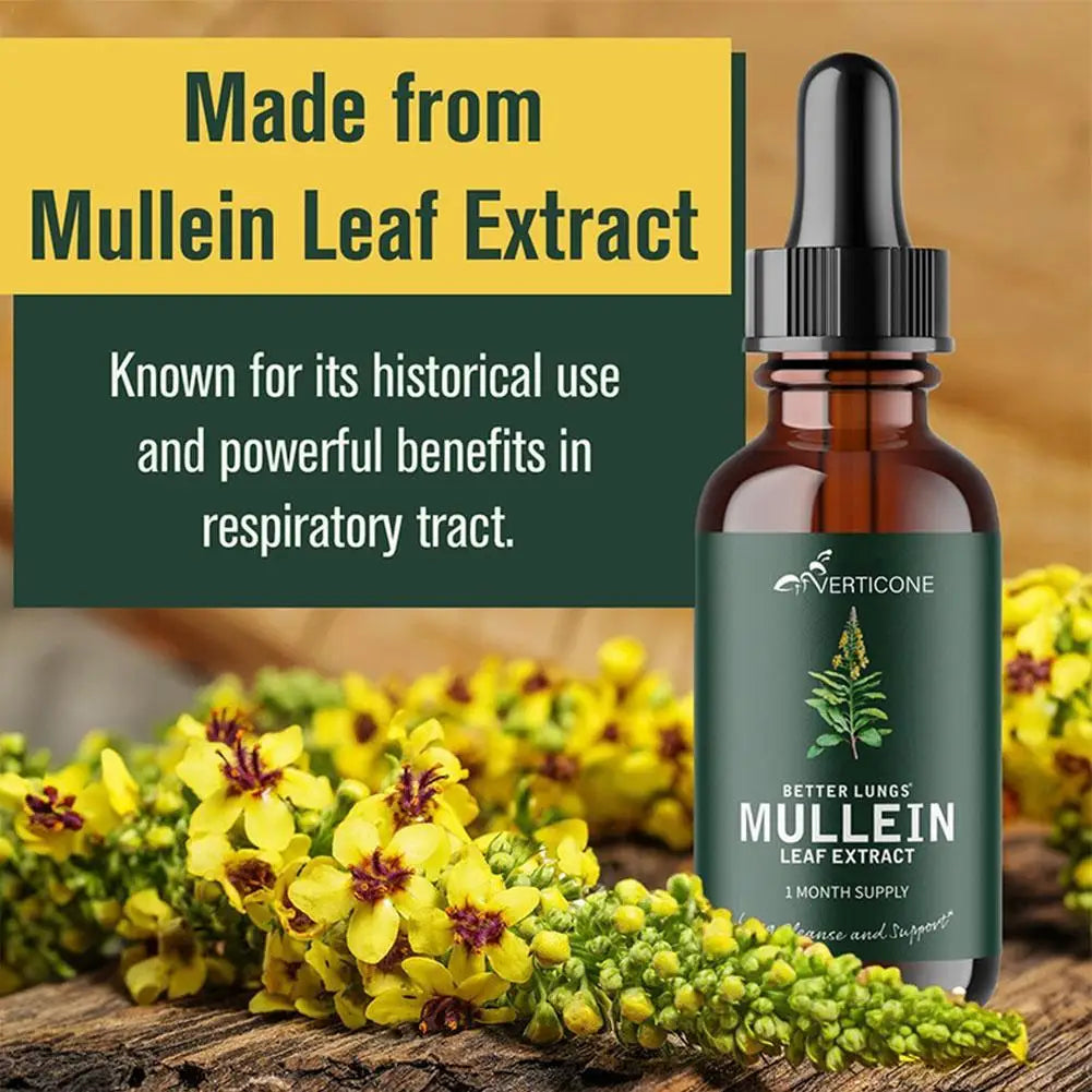 Mullein Leaf Extract - Support Nose Cleanse & Respiratory Function For Healthy Breathing - Natural Supplement-60ml