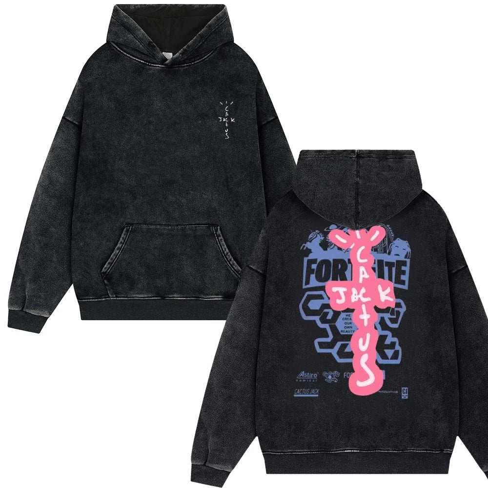 2024 Streetwear Travis Look Mom I Can Fly Vintage Washed Hoodies Men Scott Unisex Hip Hop Pullover Male Oversized Tops