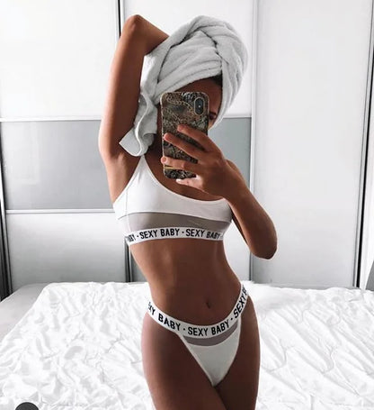 Fashion Women's Underwear Babydoll Casual Bras and Panties Set See Through Sexy Lingerie Ladies Running Sports Underwear Set