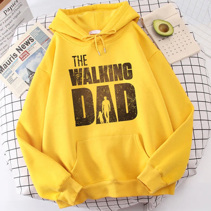 The Walking Dad Printing Men Hoodie Street Fleece Hoody Hipster Crewneck Autumn Sweatshirt Hip Hop Oversize Clothing Unisex