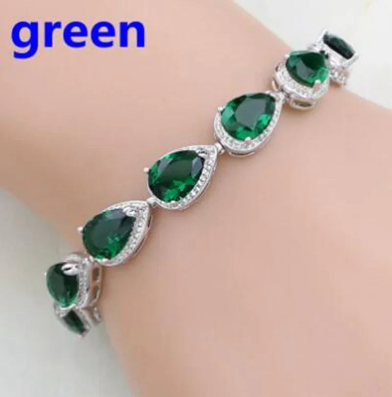Brilliant Shining Three Dimensional Geometric Square Zirconia Tennis Bracelet Elegant Ladies Dinner Party Jewelry Girls Gift