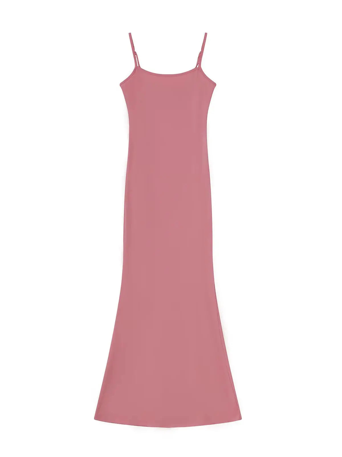 wsevypo Spaghetti Strap Bodycon Long Dress Summer 2022 Women Sleeveless Wrapped Fish Tail Dress Solid Color Club Streetwear