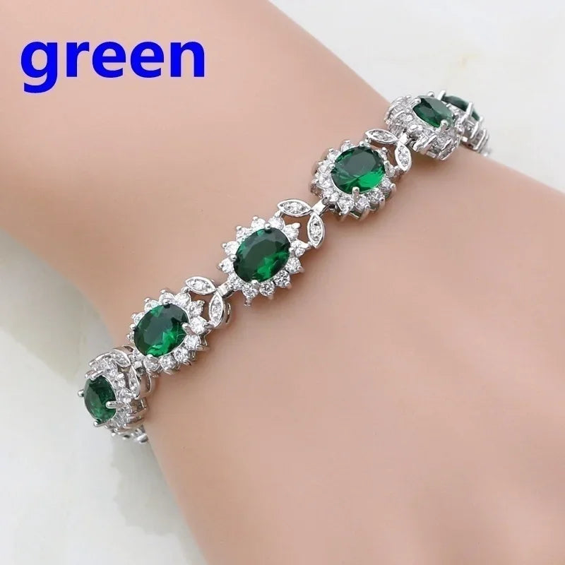 Brilliant Shining Three Dimensional Geometric Square Zirconia Tennis Bracelet Elegant Ladies Dinner Party Jewelry Girls Gift