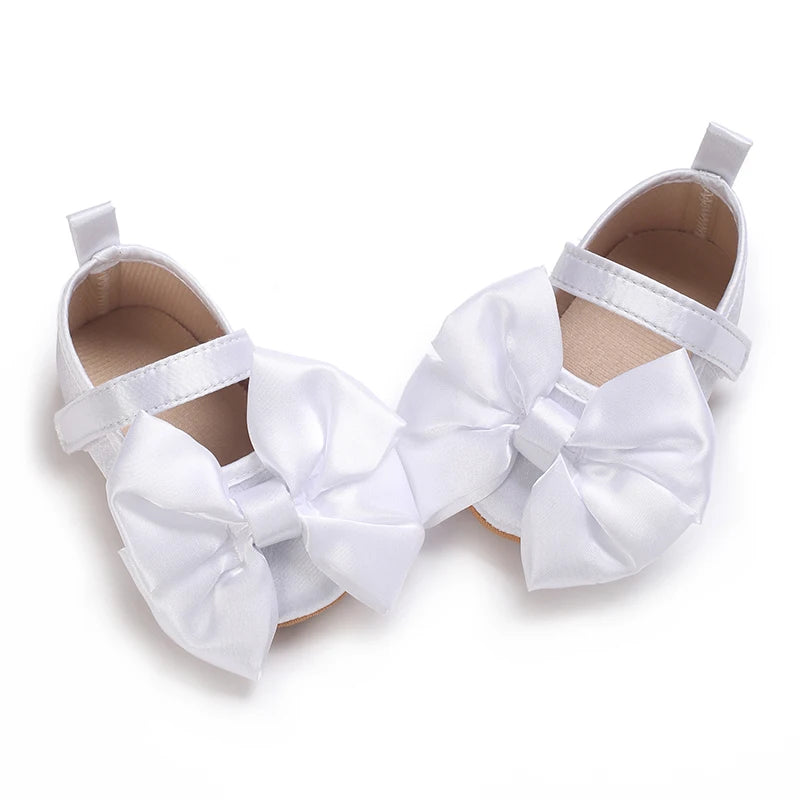 NEW Infant Toddler Bowknot Non-slip Rubber Soft-Sole Flat 0-18 Months Baby Casual Shoes  First Walker Newborn Bow Decor